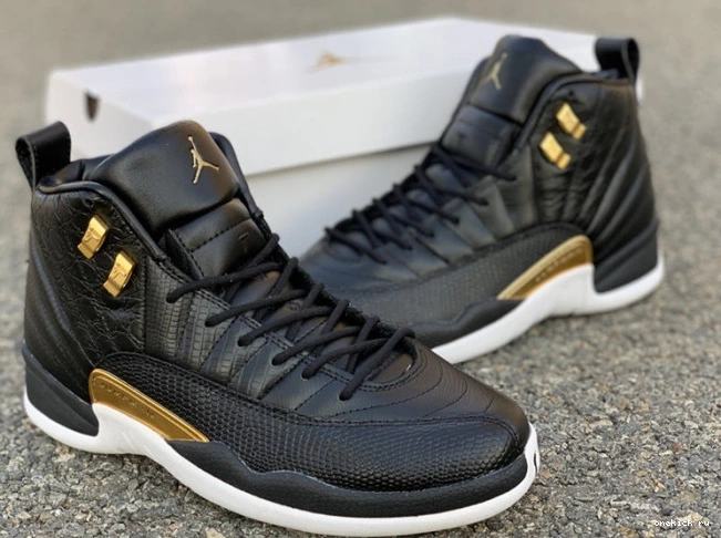 Chep Onekick Air AO6068-007 'Reptile' Black Metallic Jordan Gold-White Retro 12 0614